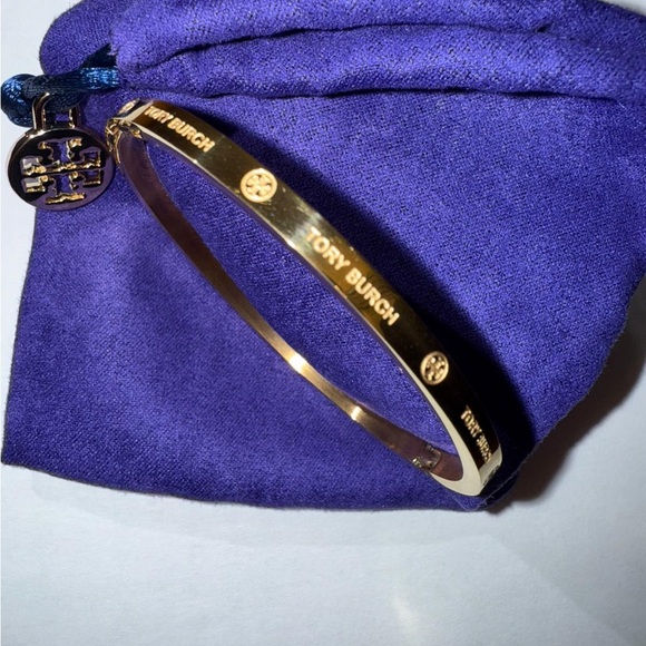 Tory Burch Gold Logo Bangle - Picture 1 of 10